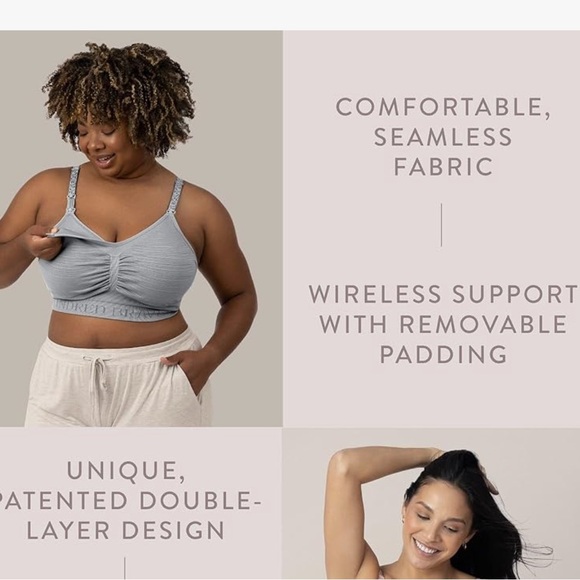 XL Busty Kindred Bravely Maternity Nursing Wire Free Bra Black - Picture 2 of 6